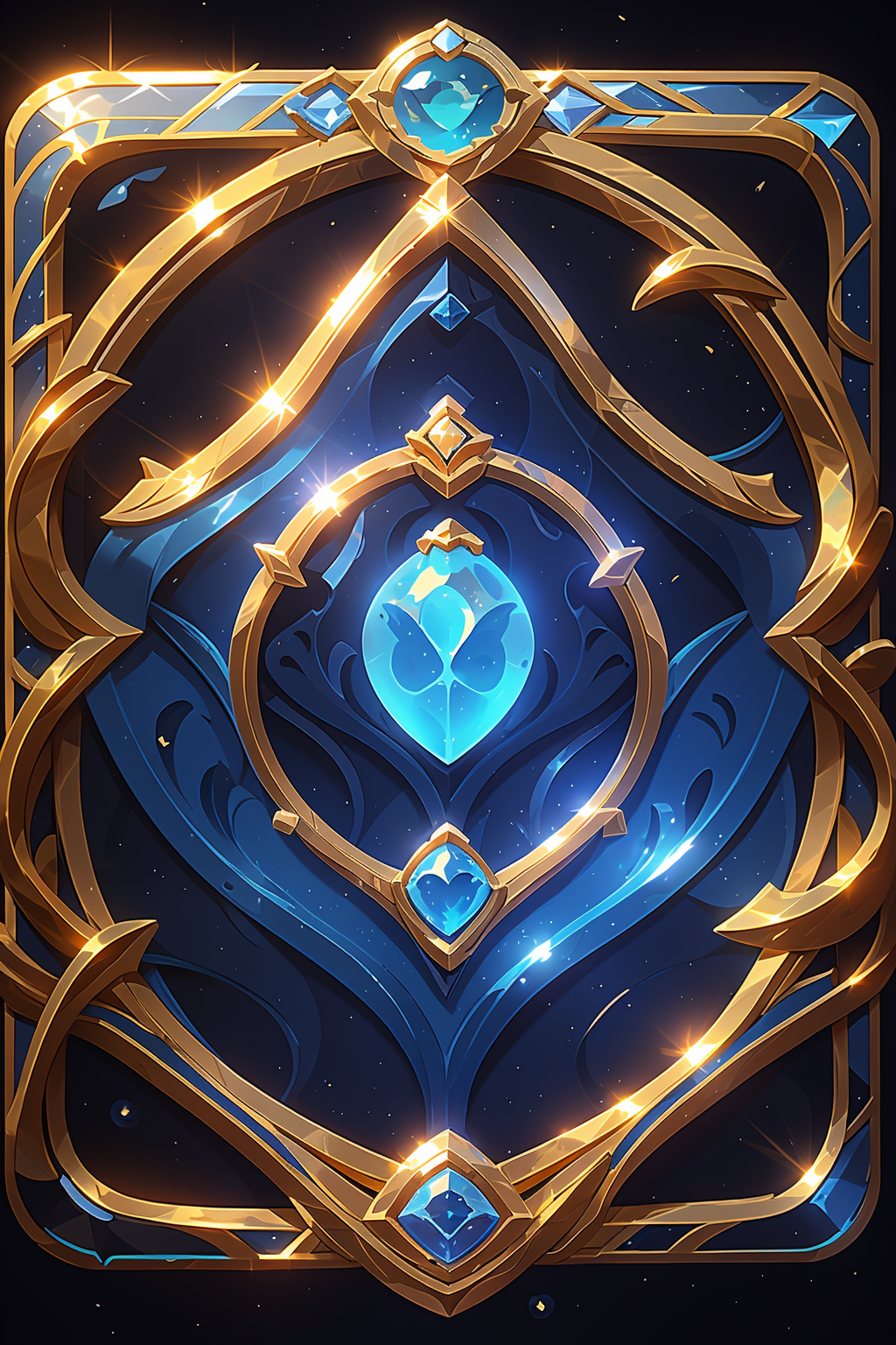 15995-762222473-Concept art, game cards, gold patterns, relief, black_background, simple_background, gem, still_life, blue_theme, no_humans, blu.png